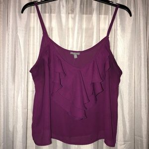 Plum/Purple Ruffle Crop Tank • L • Charlotte Russe